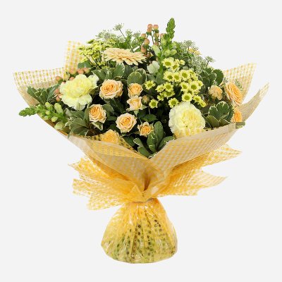 Sunrise - Energise their day with a stunning surprise. A warm collection of seasonal flowers artistically arranged by an artistic florist. Available for same day delivery when ordered before 2pm.
